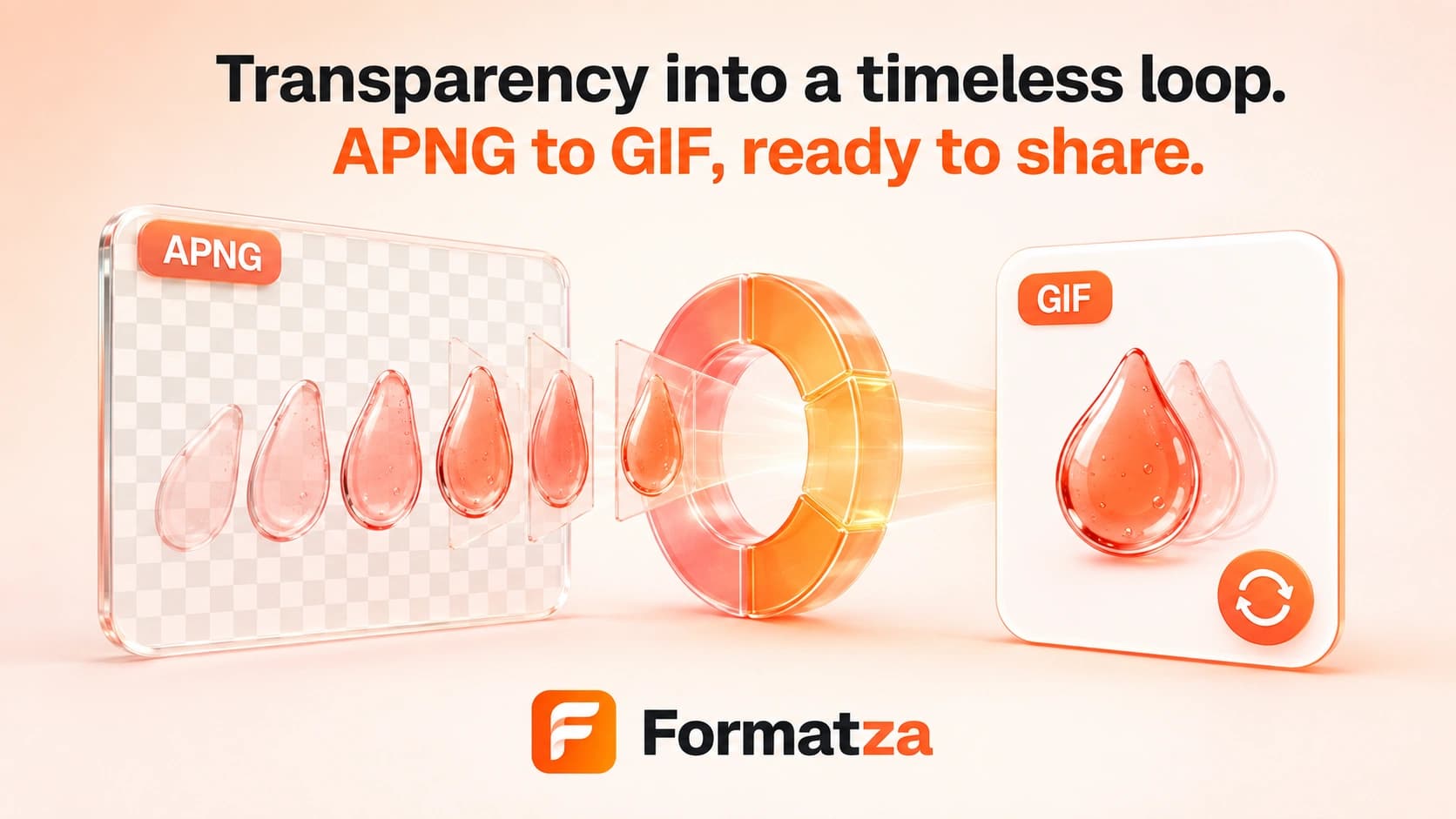 Illustration showing an APNG animation converted into GIF