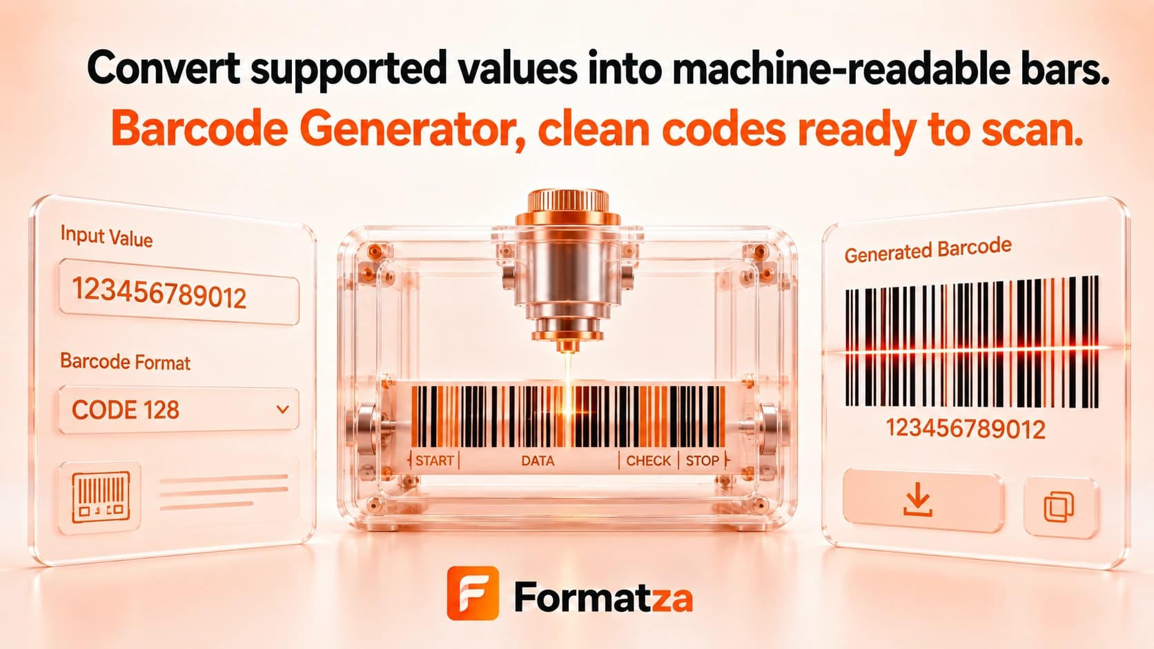 Formatza Barcode Generator tool interface