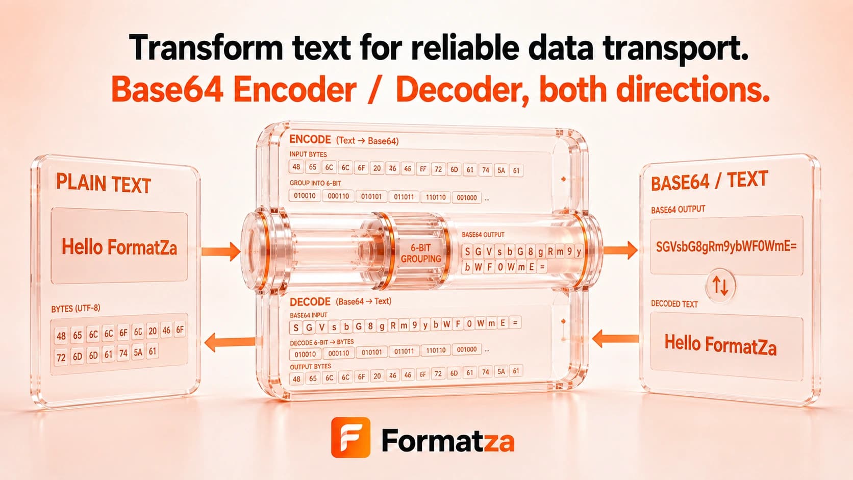 Formatza Base64 Encoder and Decoder tool interface