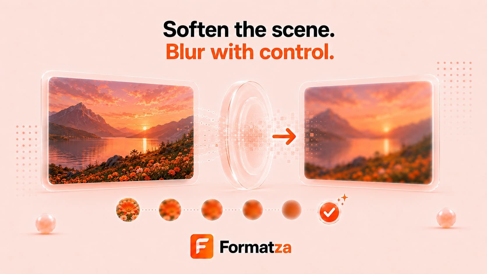 Illustration showing a blur effect applied to an image