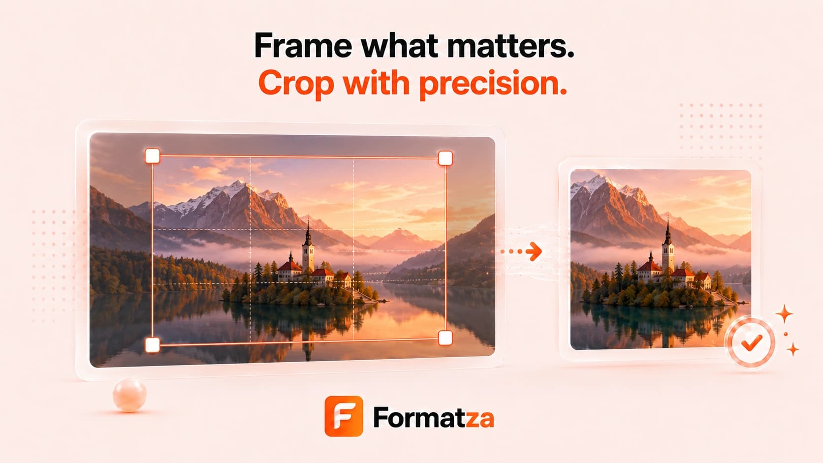 Illustration showing an image being cropped to a selected area