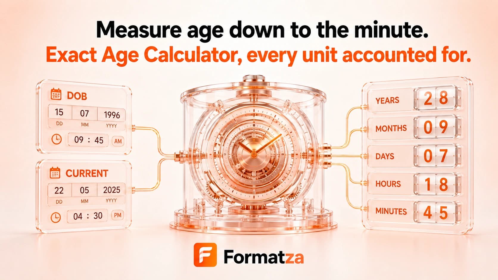 Formatza Exact Age Calculator tool interface