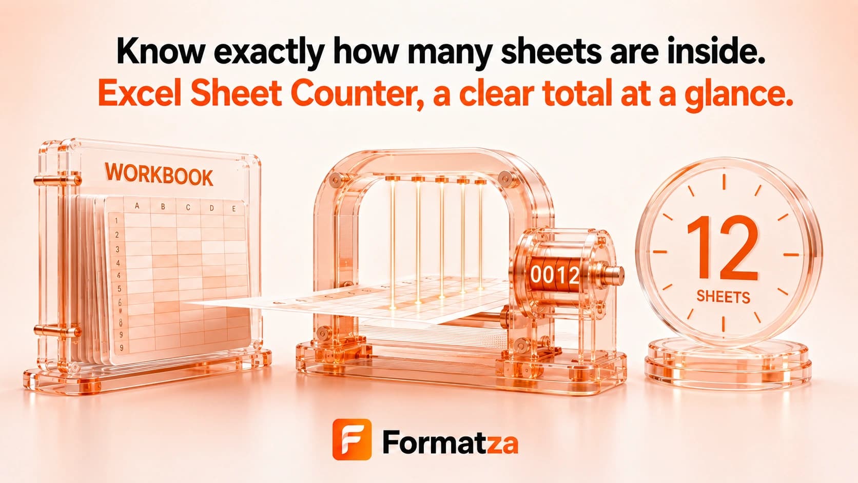 Illustration showing worksheets in an Excel workbook being counted