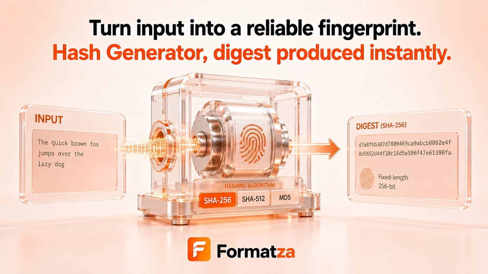 Formatza Hash Generator tool interface