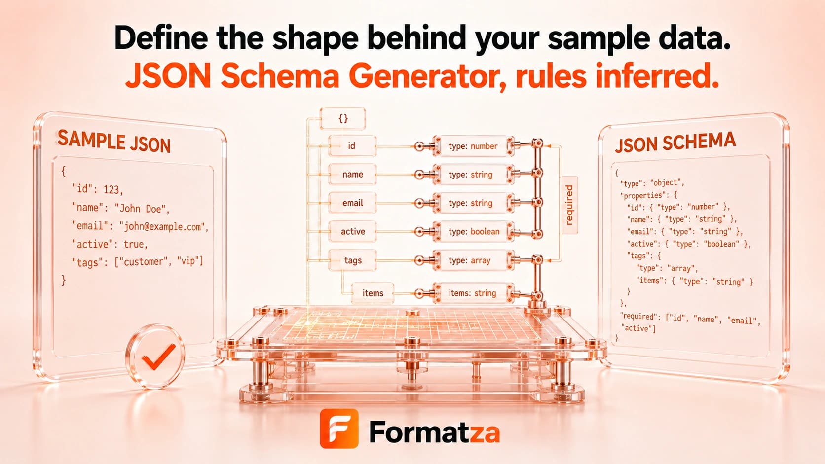 Formatza JSON Schema Generator tool interface