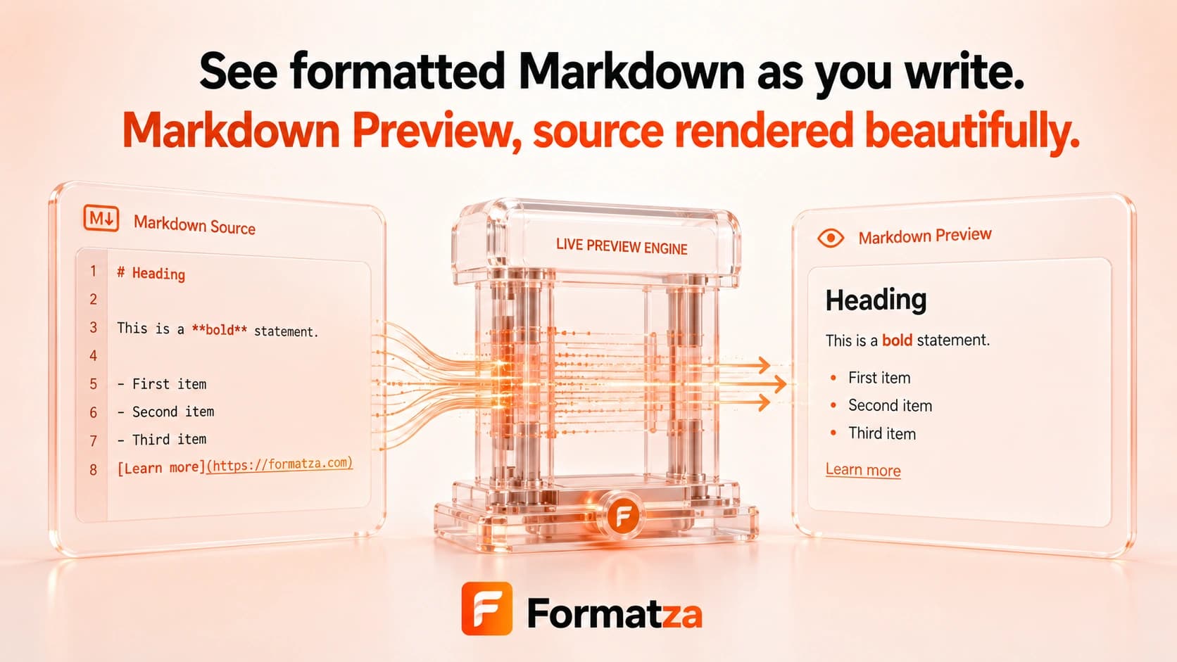 Formatza Markdown Preview tool interface