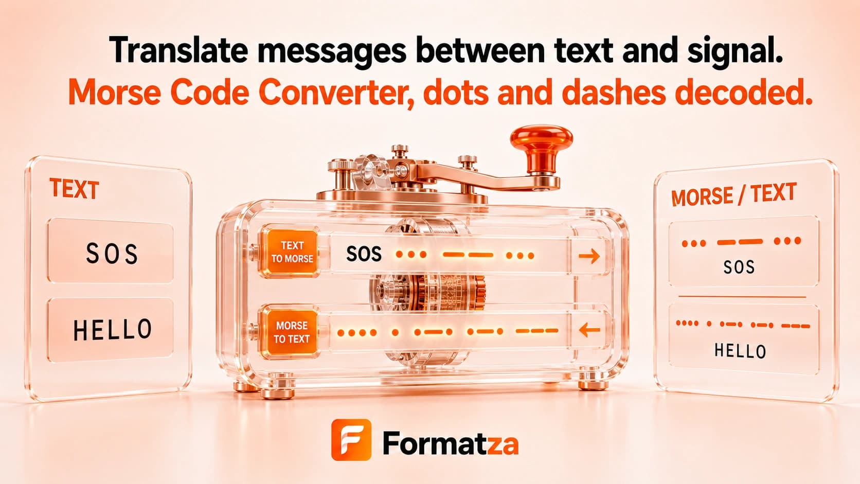 Formatza Morse Code Converter tool interface