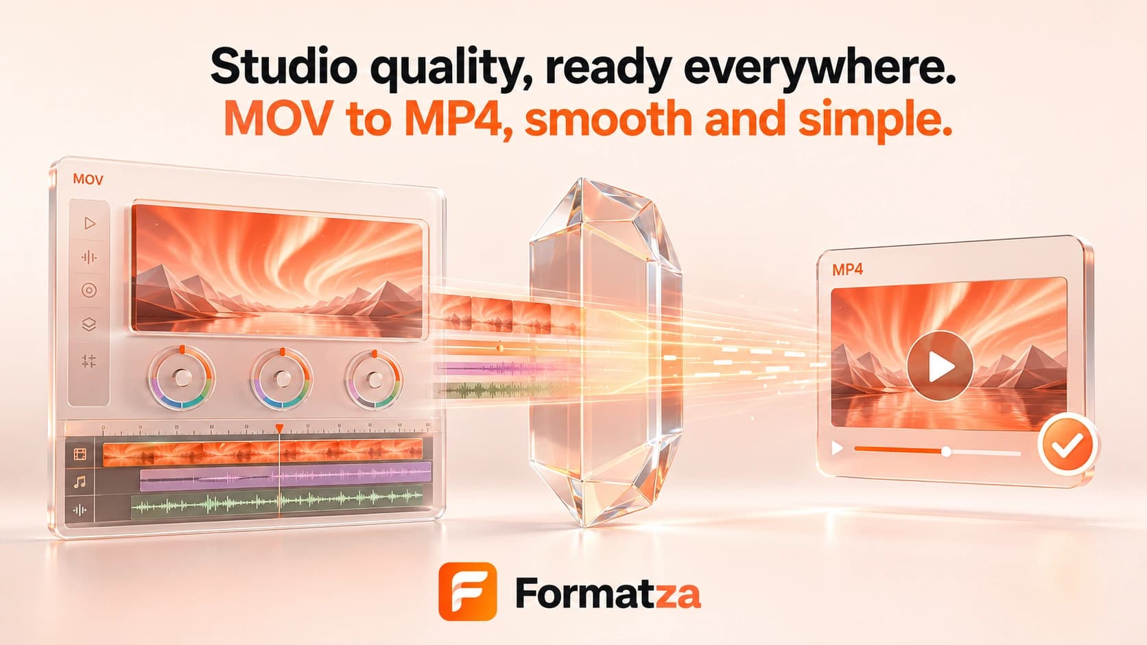 Illustration showing a MOV video converted into the MP4 format