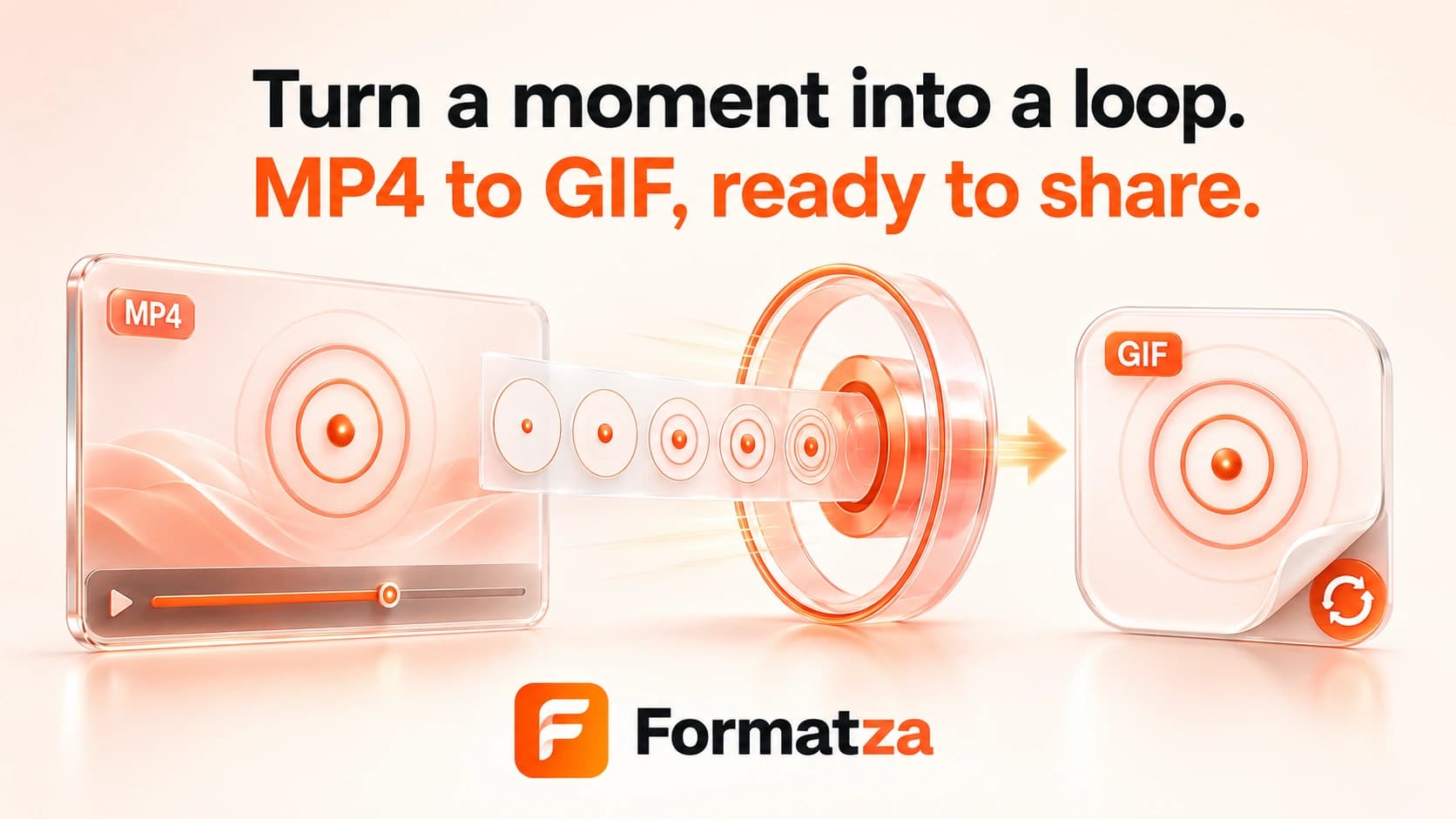 Illustration showing an MP4 video converted into an animated GIF