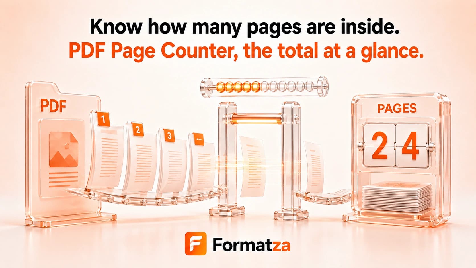 Illustration showing the pages of a PDF document being counted
