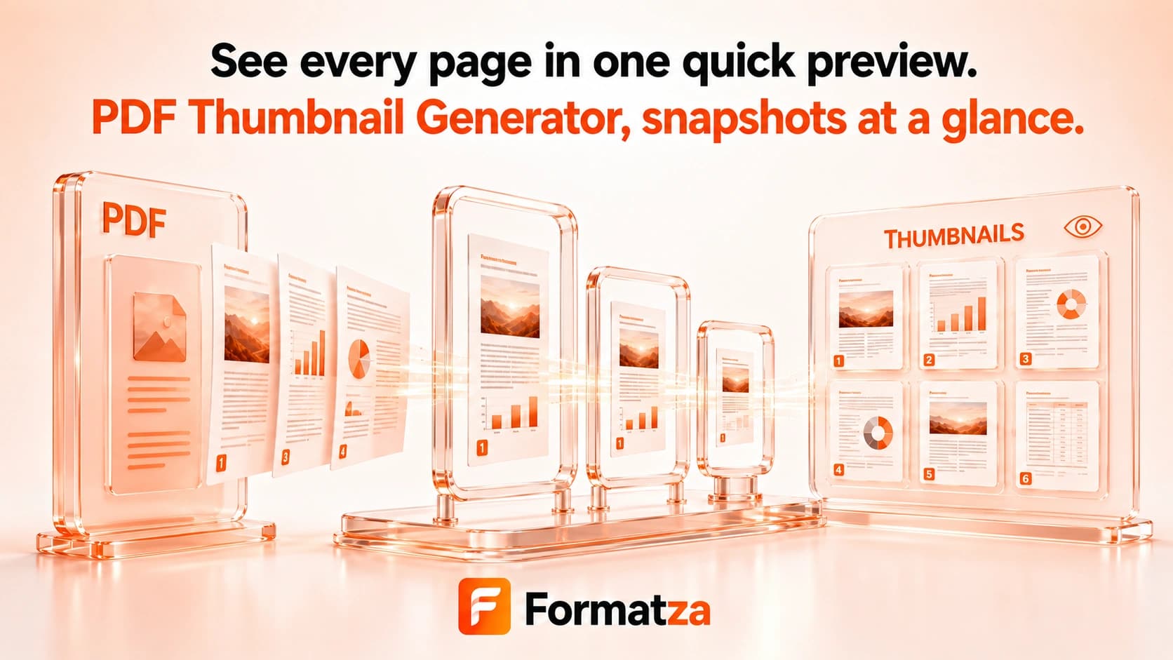 Illustration showing thumbnail images generated from PDF pages