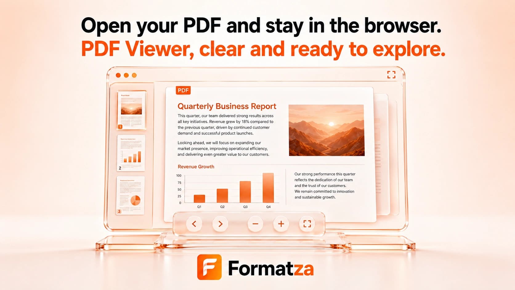 Illustration showing a PDF document open in a browser viewer