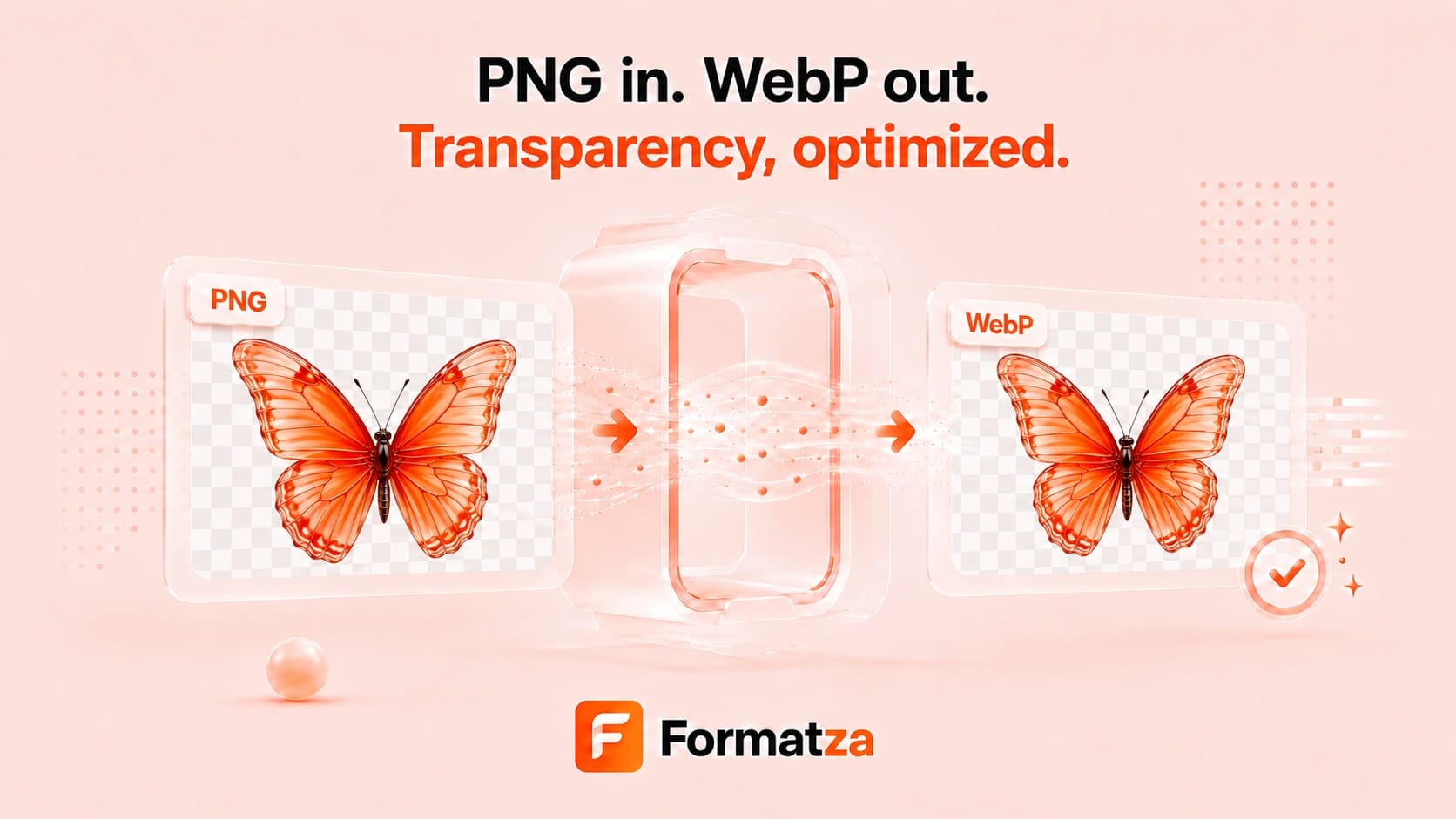 Illustration showing a PNG image converted into the WebP format