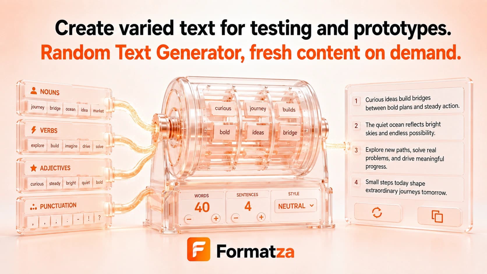 Formatza Random Text Generator tool interface