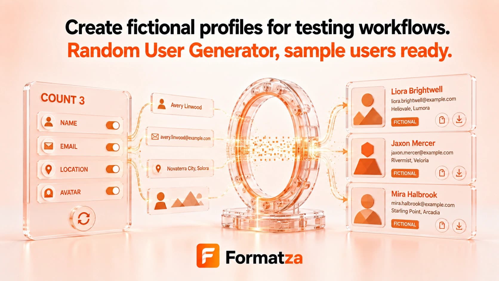Formatza Random User Generator tool interface