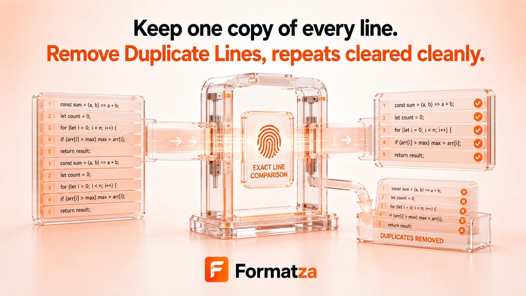 Formatza Duplicate Line Remover tool interface