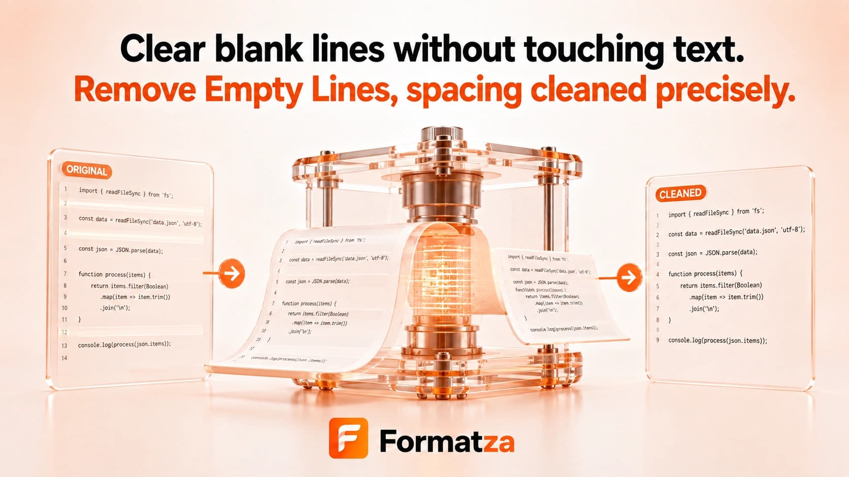 Formatza Empty Line Remover tool interface
