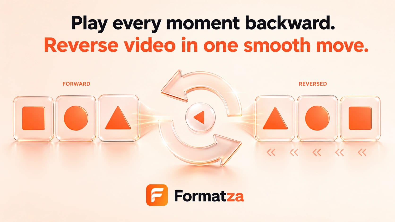 Illustration showing a video playing in reverse