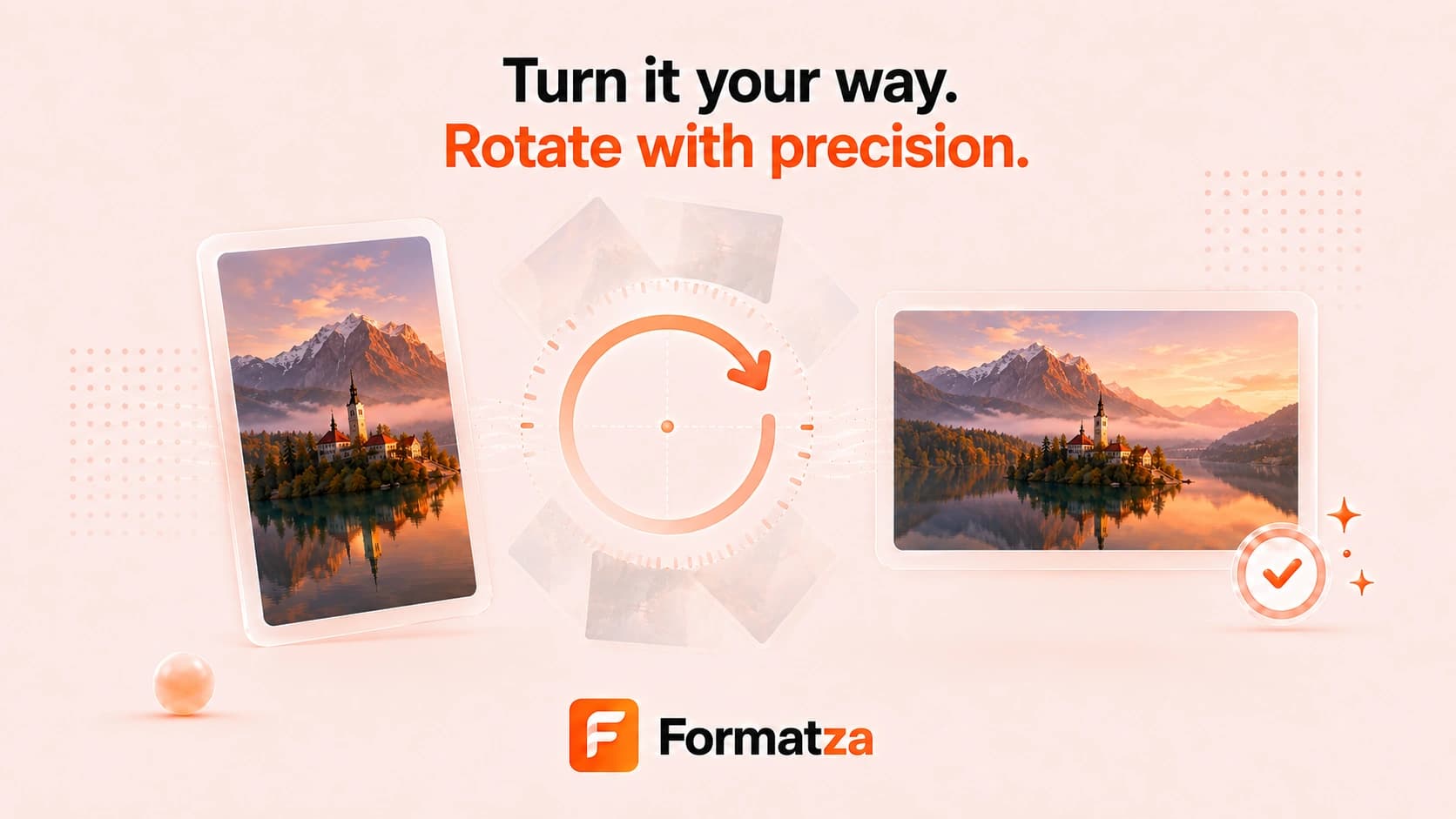 Illustration showing an image rotated to a new orientation