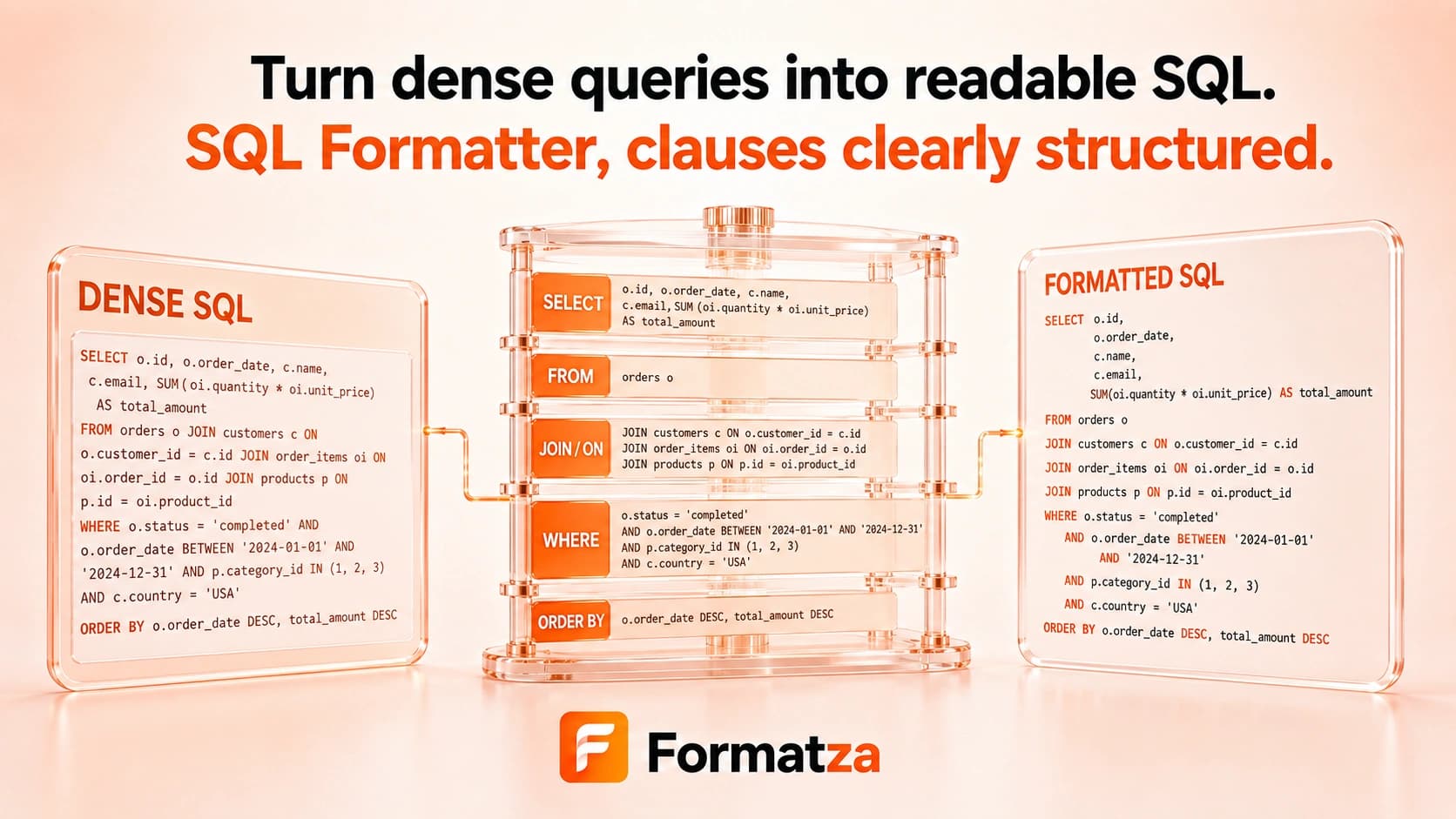 Formatza SQL Formatter tool interface