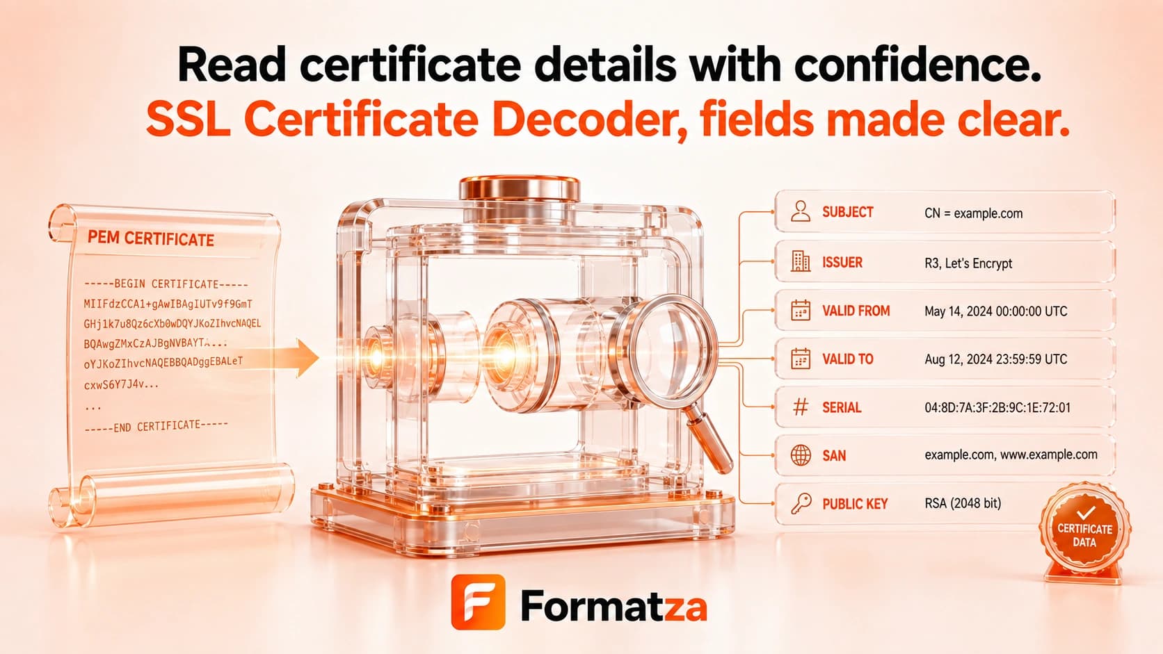 Formatza SSL Certificate Decoder tool interface