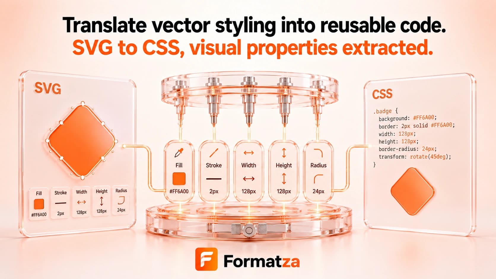 Formatza SVG to CSS tool interface
