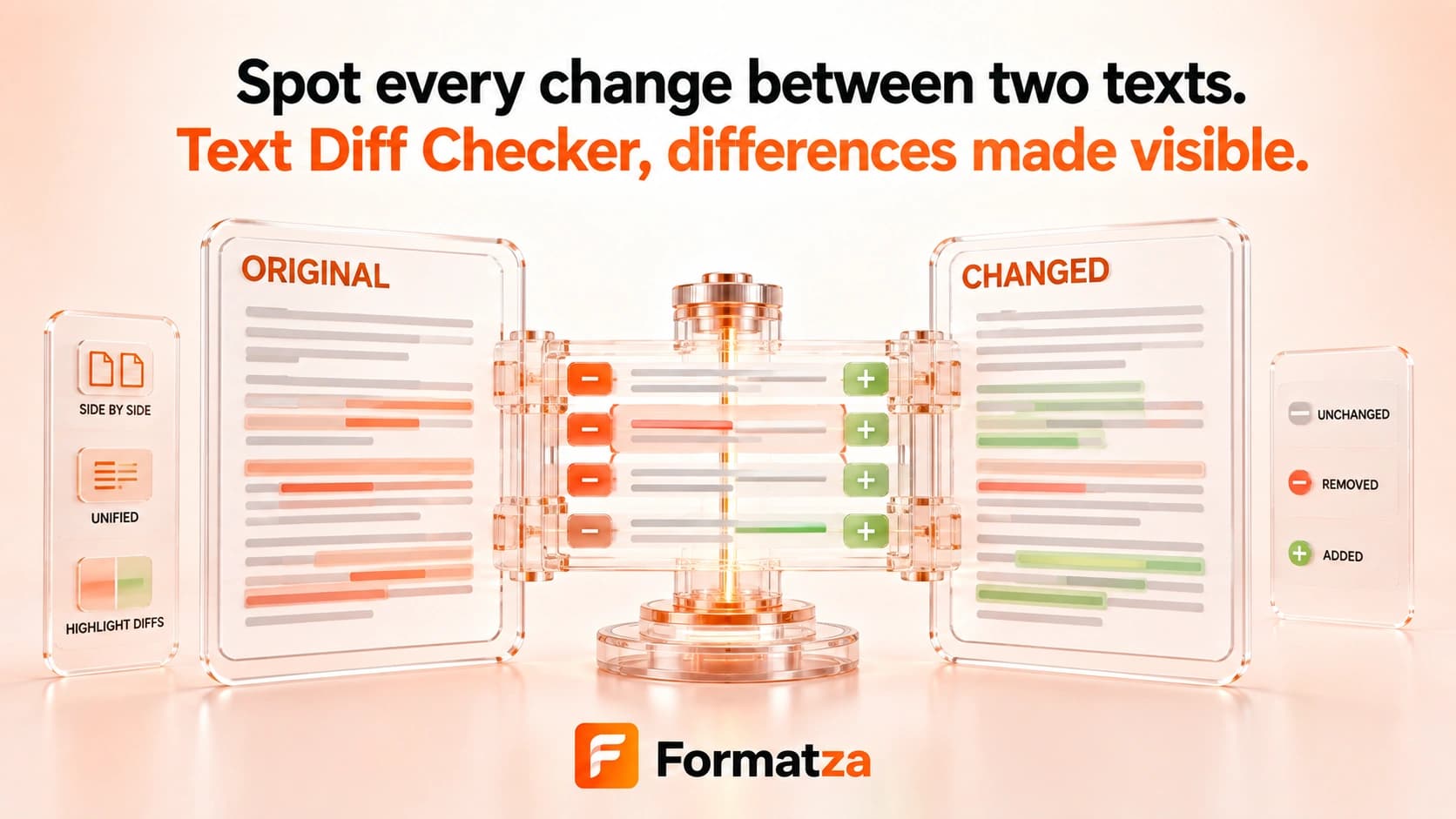 Formatza Text Diff Checker tool interface