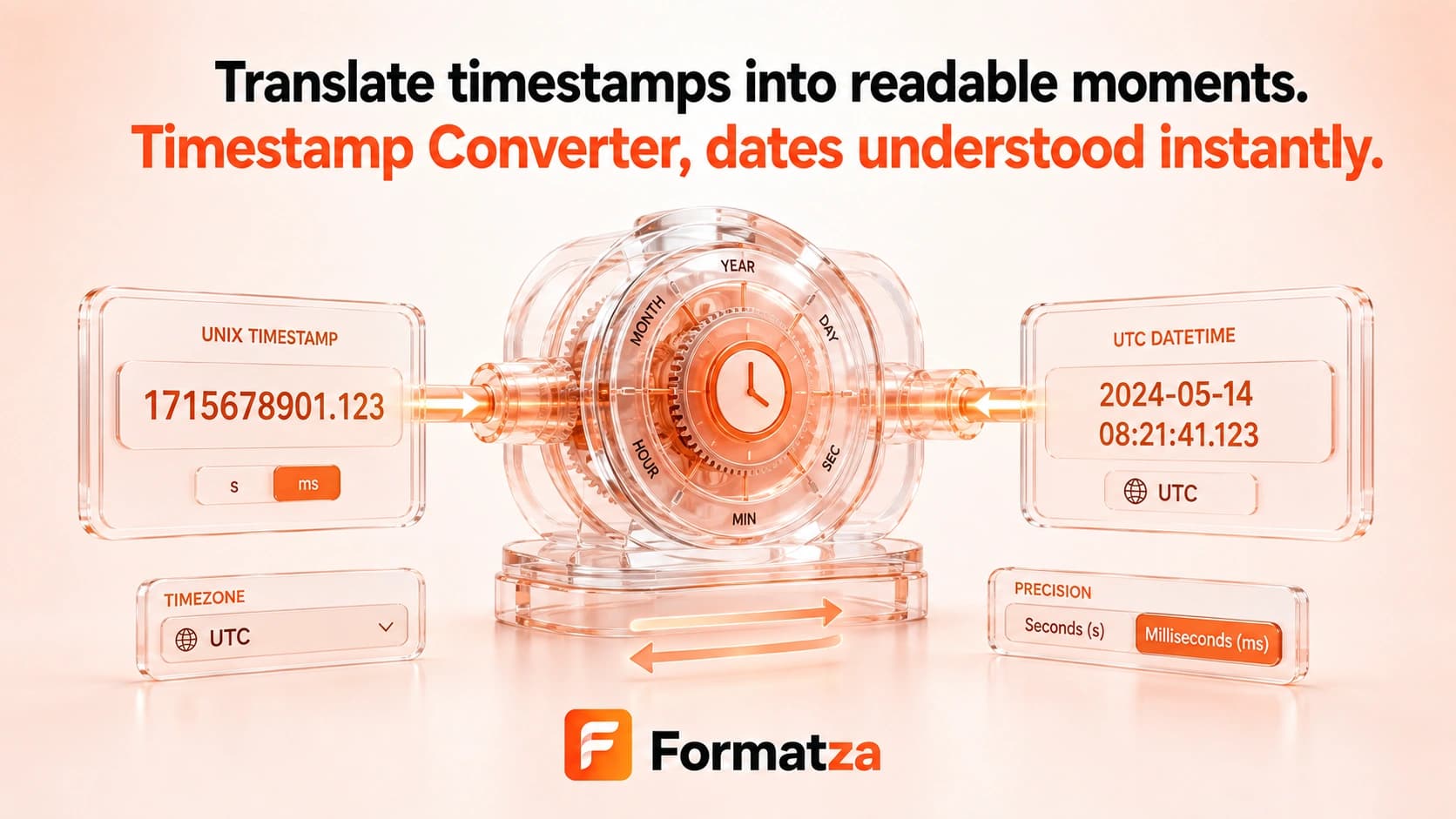 Formatza Timestamp Converter tool interface