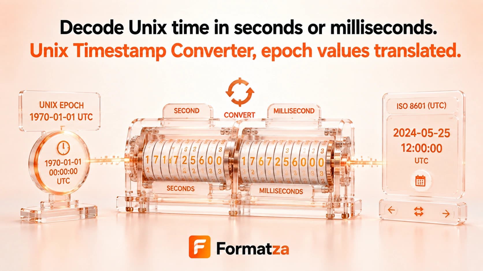Formatza Unix Timestamp Converter tool interface
