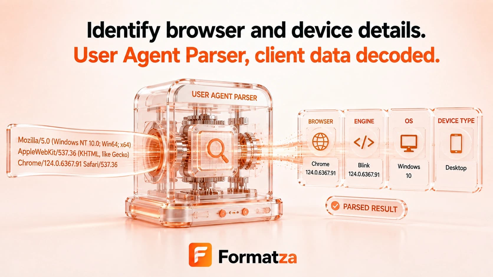 Formatza User Agent Parser tool interface