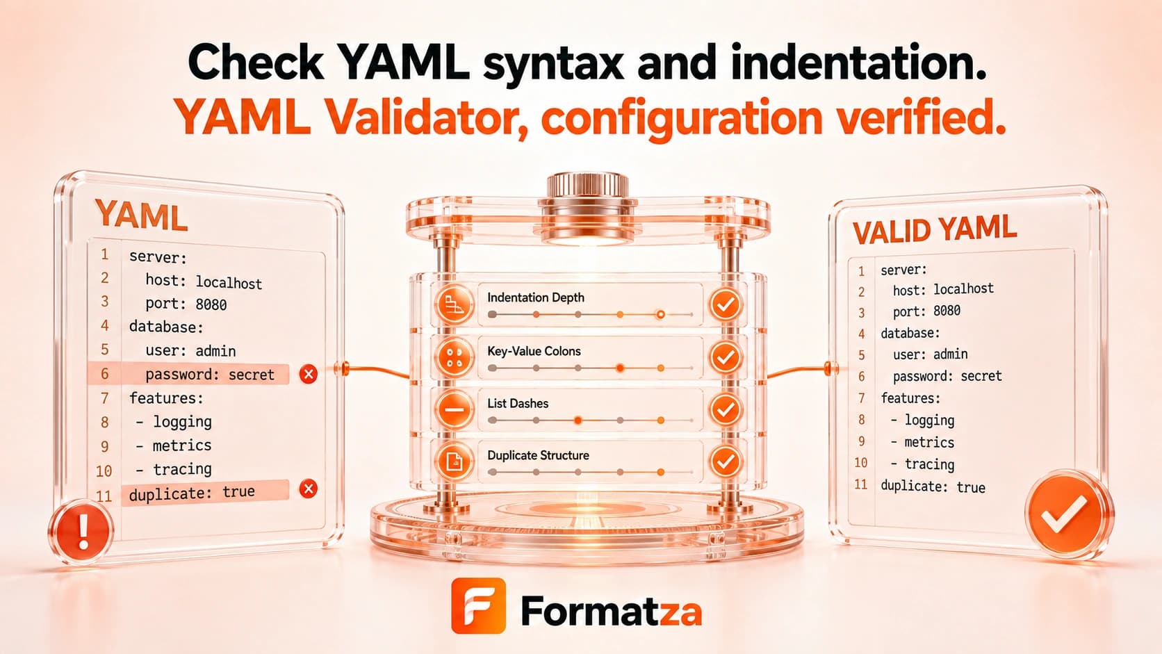 Formatza YAML Validator tool interface