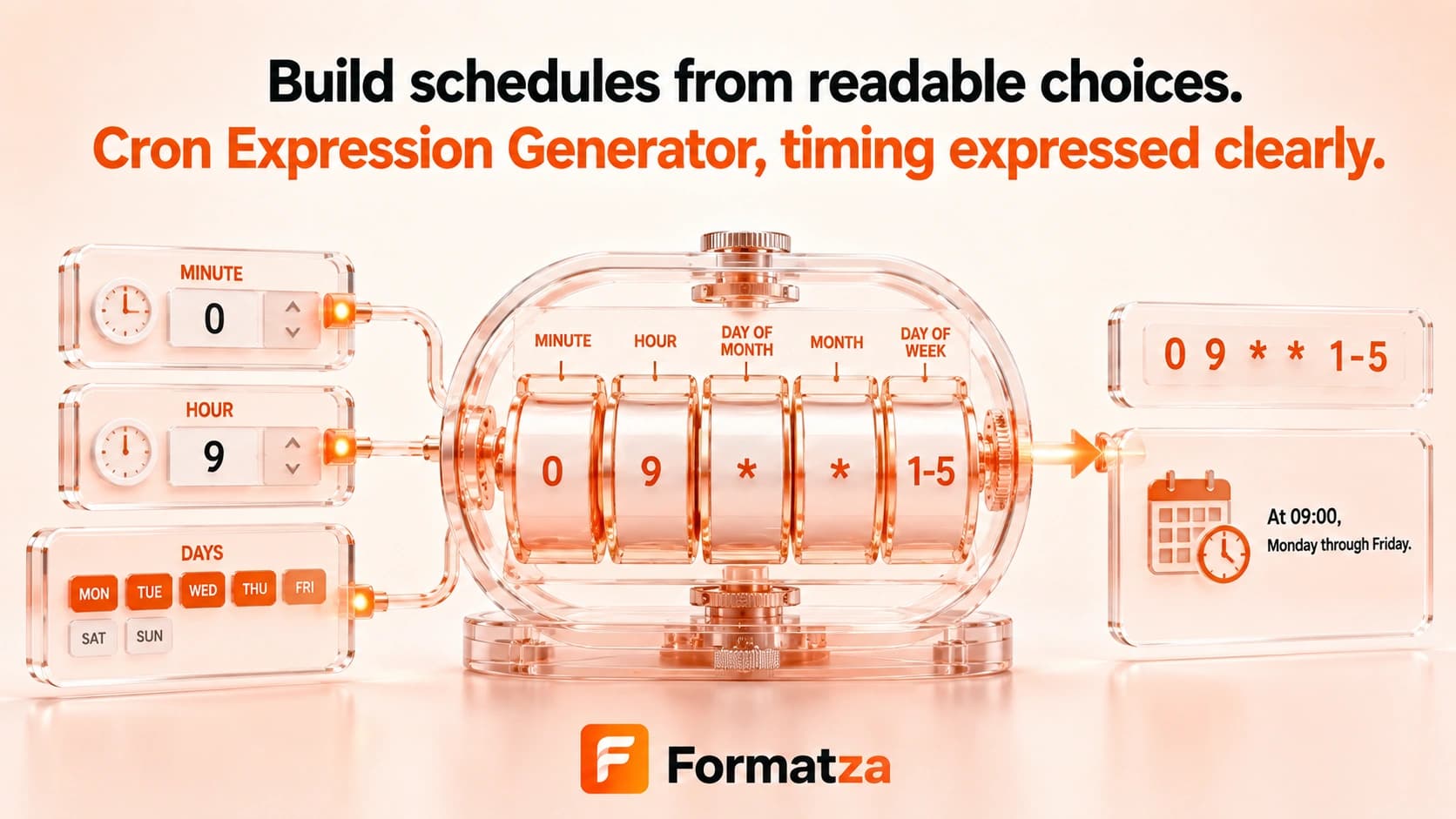 Formatza Cron Expression Generator tool interface