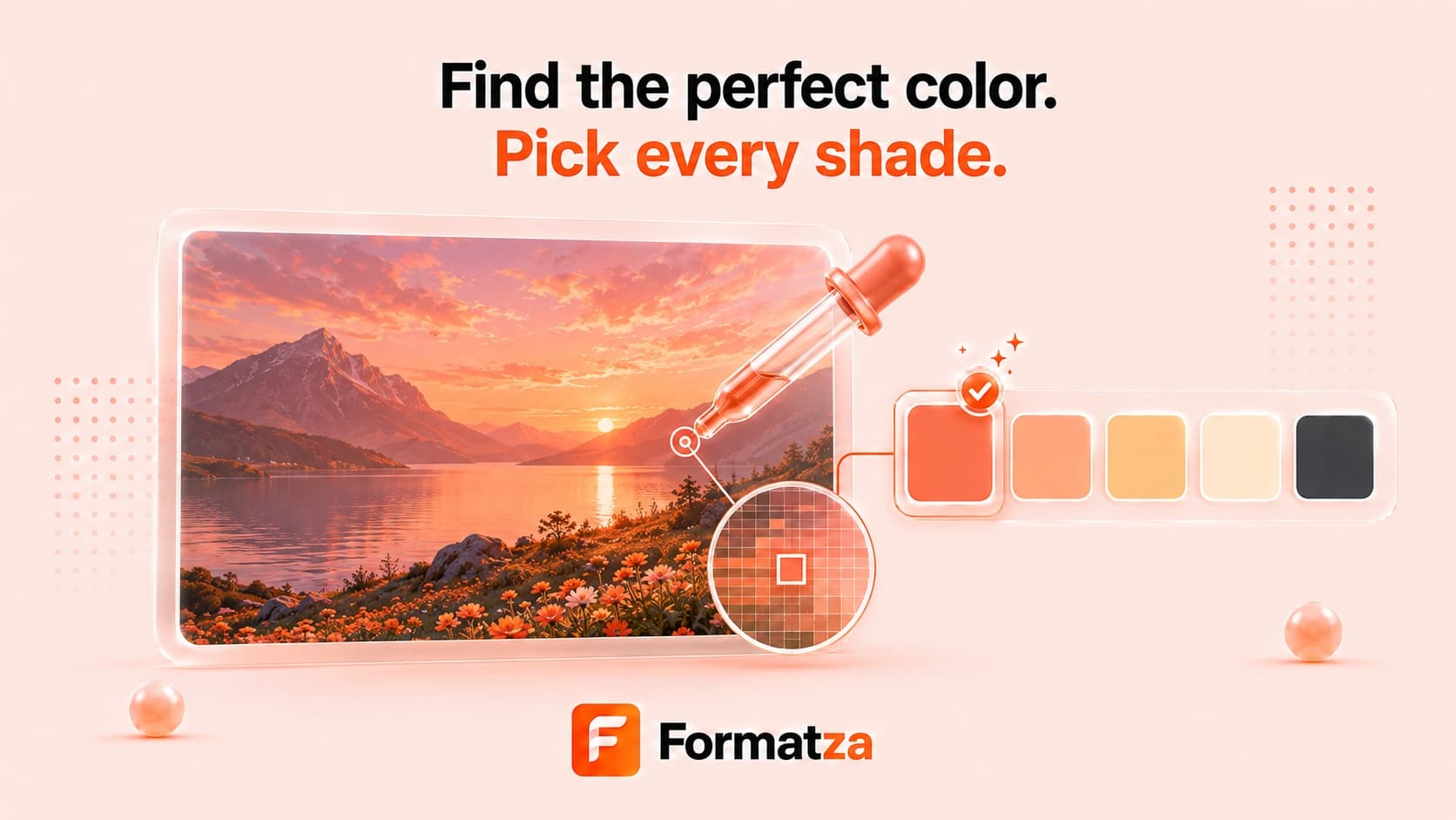 Illustration showing a color being sampled from an image