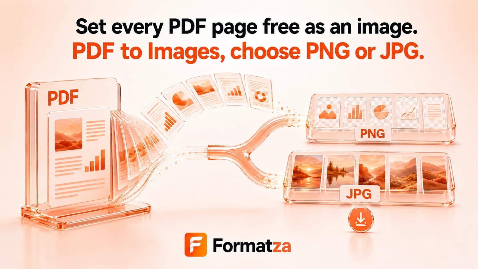 Illustration showing PDF pages converted into image files