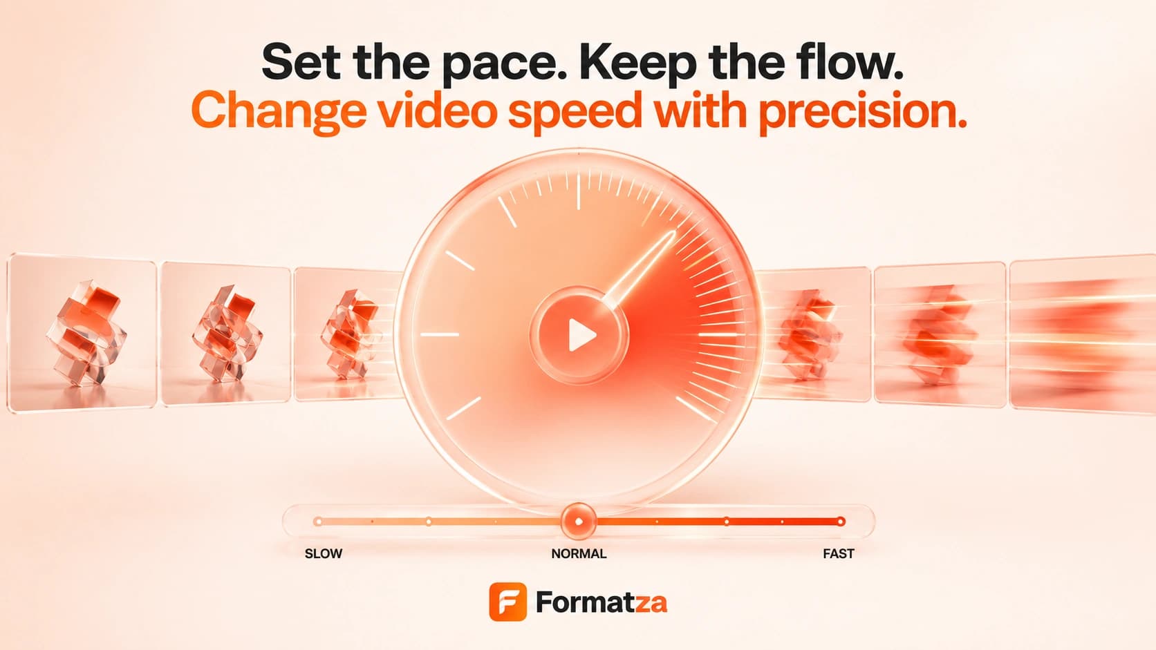 Illustration showing the playback speed of a video being adjusted